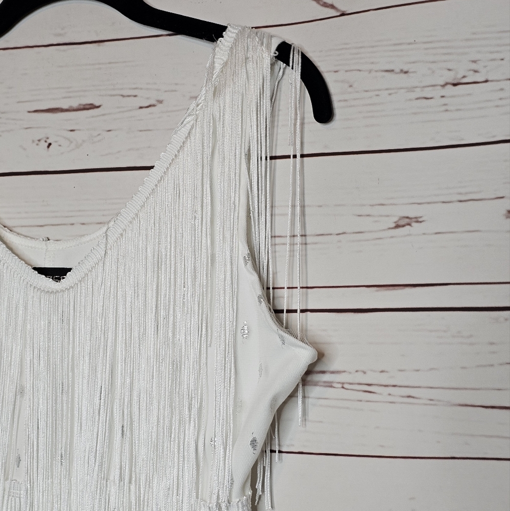 Cuase White Fringe Flapper Dress - Picture 5 of 13